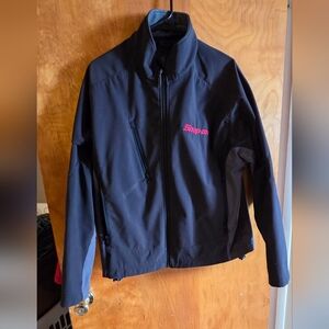 Snap-on Black Jacket with Red Logo
